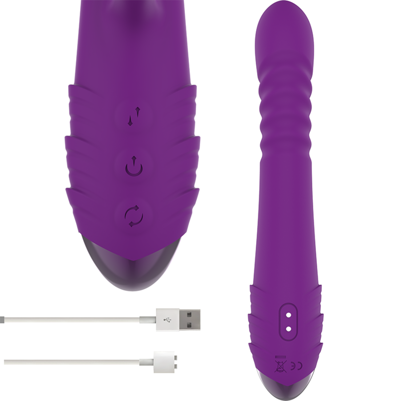 INTENSE - IGGY MULTIFUNCTIONAL RECHARGEABLE VIBRATOR UP &amp; DOWN WITH CLITORAL STIMULATOR PURPLE