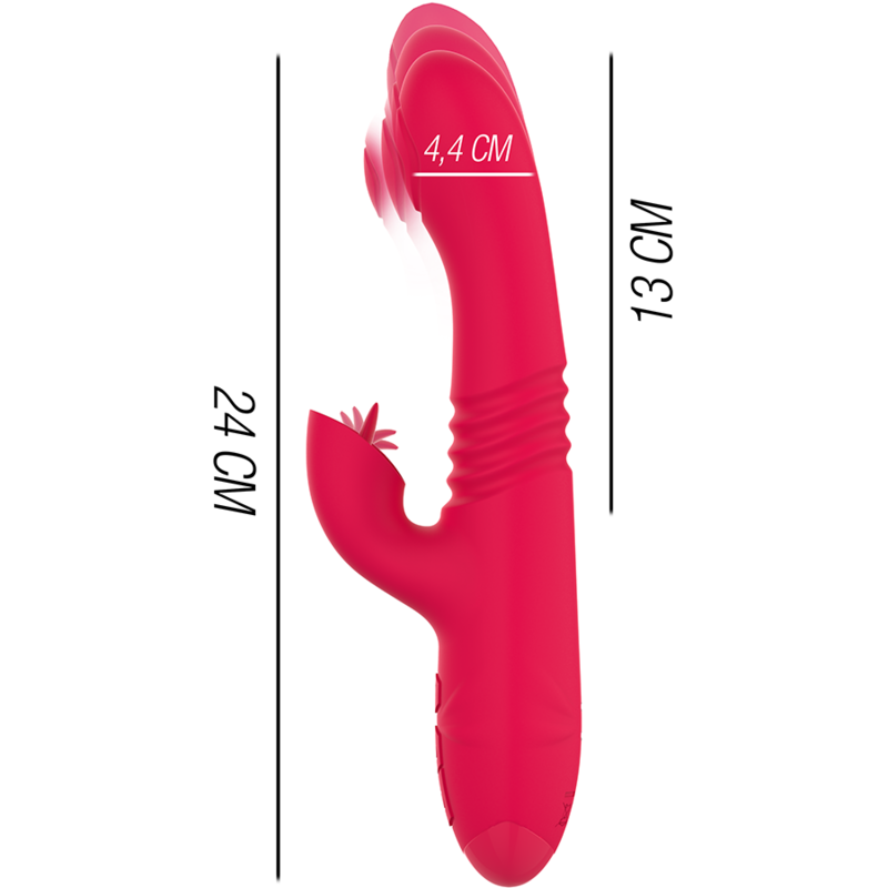 INTENSE - DUA MULTIFUNCTIONAL RECHARGEABLE UP AND DOWN VIBRATOR WITH RED TONGUE