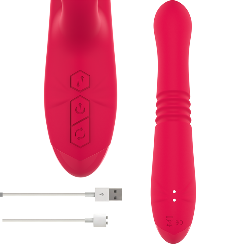 INTENSE - DUA MULTIFUNCTIONAL RECHARGEABLE UP AND DOWN VIBRATOR WITH RED TONGUE