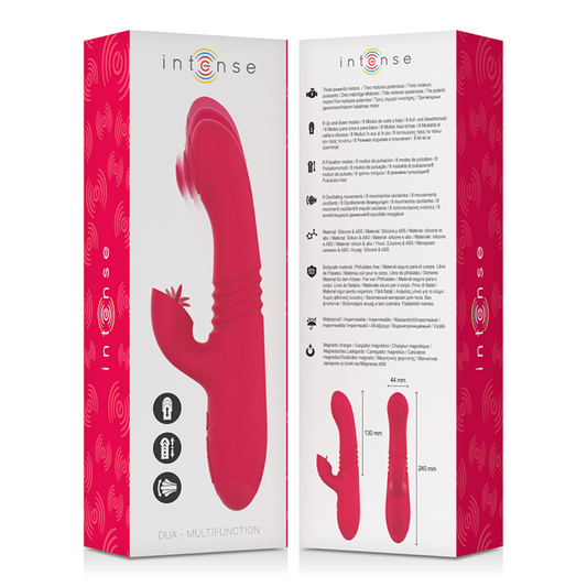 INTENSE - DUA MULTIFUNCTIONAL RECHARGEABLE UP AND DOWN VIBRATOR WITH RED TONGUE
