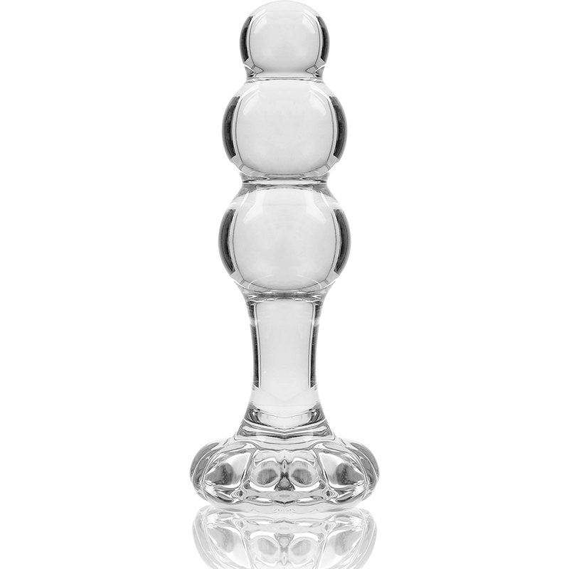 NEBULA SERIES BY IBIZA - MODEL 1 PLUG BOROSILICATE GLASS TRANSPARENT 10.5 CM -O- 3 CM