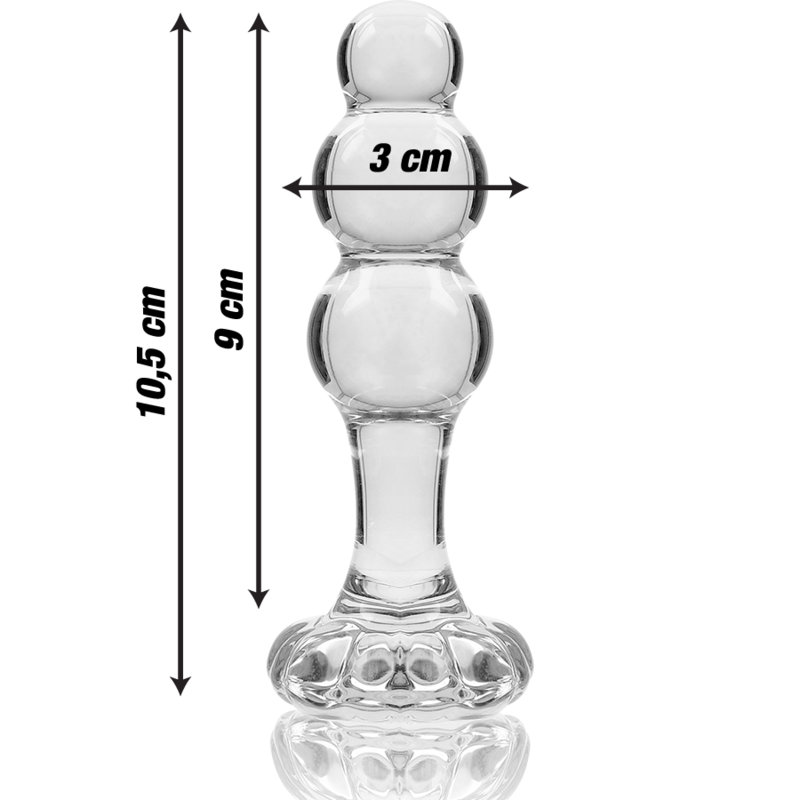 NEBULA SERIES BY IBIZA - MODEL 1 PLUG BOROSILICATE GLASS TRANSPARENT 10.5 CM -O- 3 CM