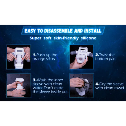 GAME CUP - PUSHING VIBRATION MASTURBATOR WITH HEATING FUNCTION AND MOBILE SUPPORT - BLACK