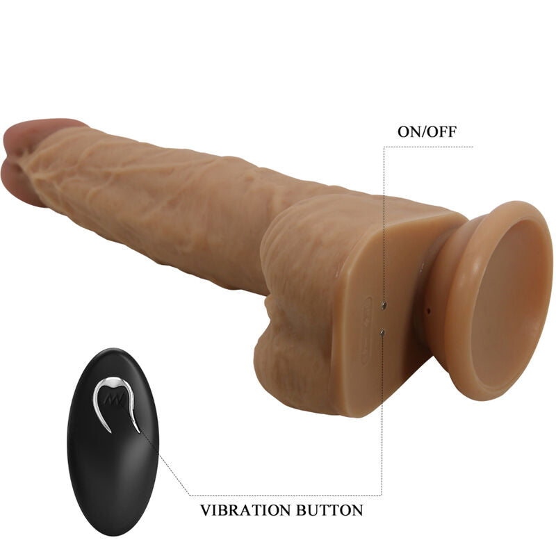 PRETTY LOVE - JONATHAN SILICONE DILDO 3 VIBRATIONS + 3 INSERTATION MEASURES REMOTE CONTROL 21 CM
