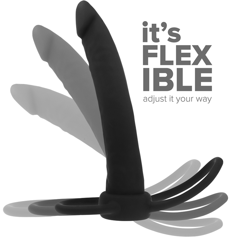 MYTHOLOGY - COBI ONYX ANAL DILDO WITH COCK AND SHOULDER RING 13 CM SILICONE