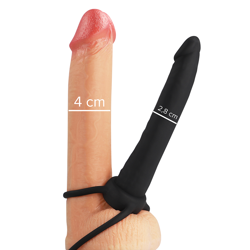 MYTHOLOGY - COBI ONYX ANAL DILDO WITH COCK AND SHOULDER RING 13 CM SILICONE