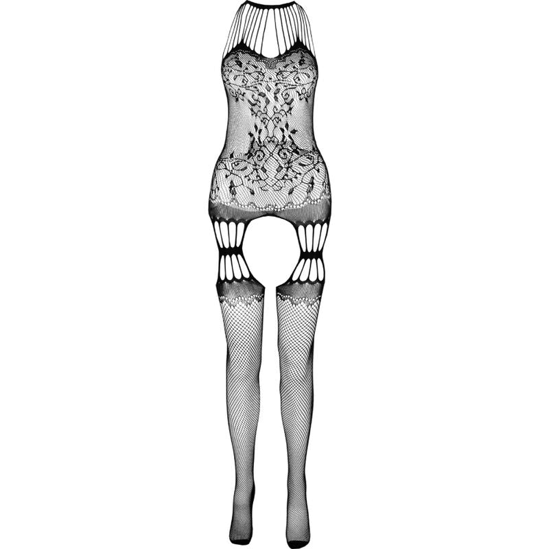 PASSION - BS095 BLACK BODYSTOCKINGS, ONE SIZE