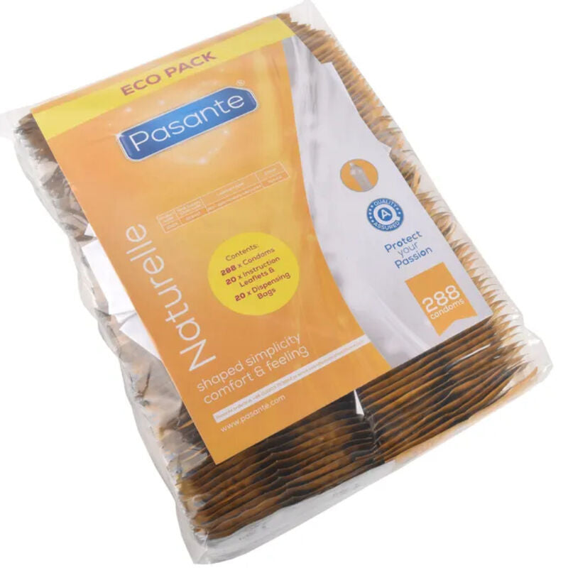 PASANTE - CONDOMS ECO PACK NATURAL POUCHES 288 UNITS