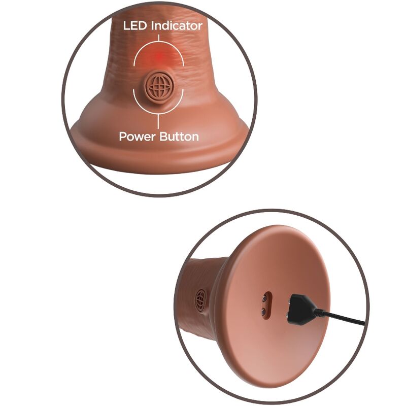 KING COCK - ELITE REALISTIC DILDO WITH VIBRATION AND SILICONE 15.2 CM CARAMEL