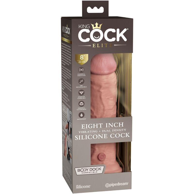 KING COCK - ELITE REALISTIC DILDO WITH VIBRATION AND SILICONE 20.3 CM
