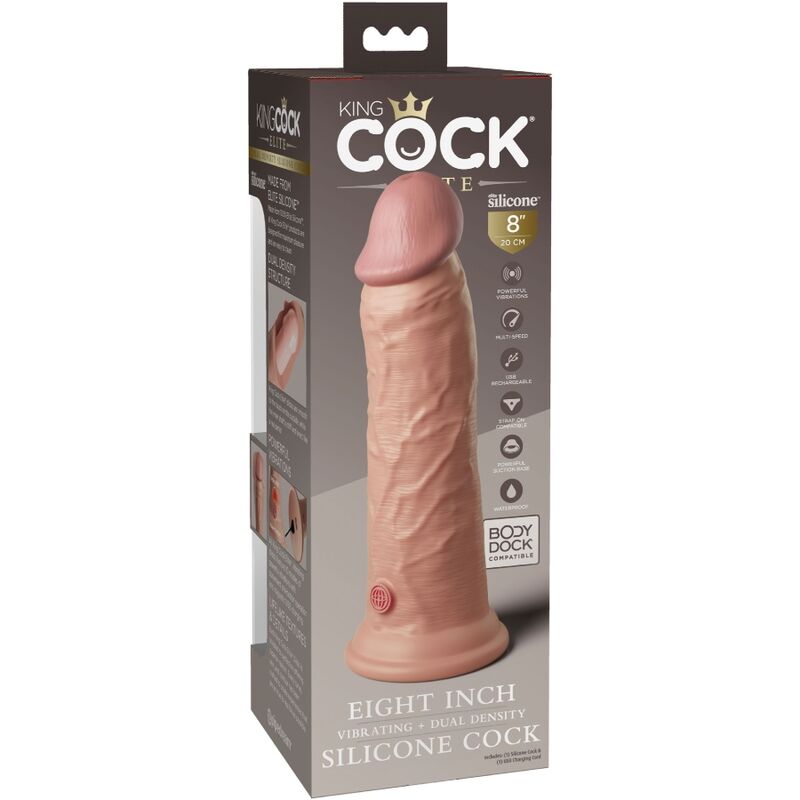 KING COCK - ELITE REALISTIC DILDO WITH VIBRATION AND SILICONE 20.3 CM
