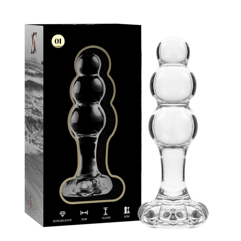 NEBULA SERIES BY IBIZA - MODEL 1 PLUG BOROSILICATE GLASS TRANSPARENT 10.5 CM -O- 3 CM