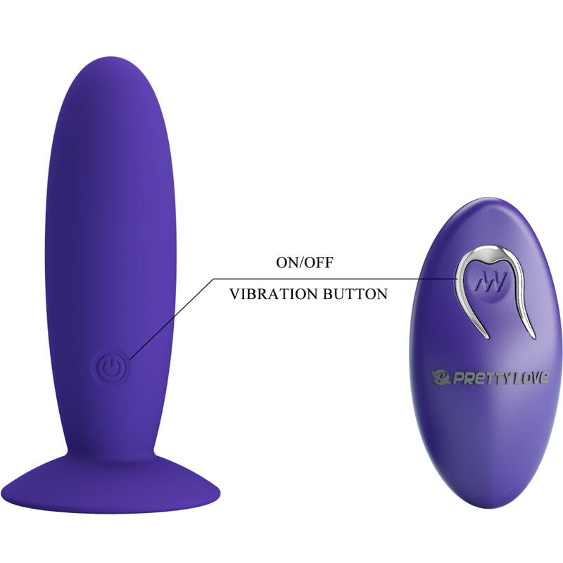 PRETTY LOVE - YOUTH PLUG ANAL VIBRATOR WITH REMOTE CONTROL VIOLET