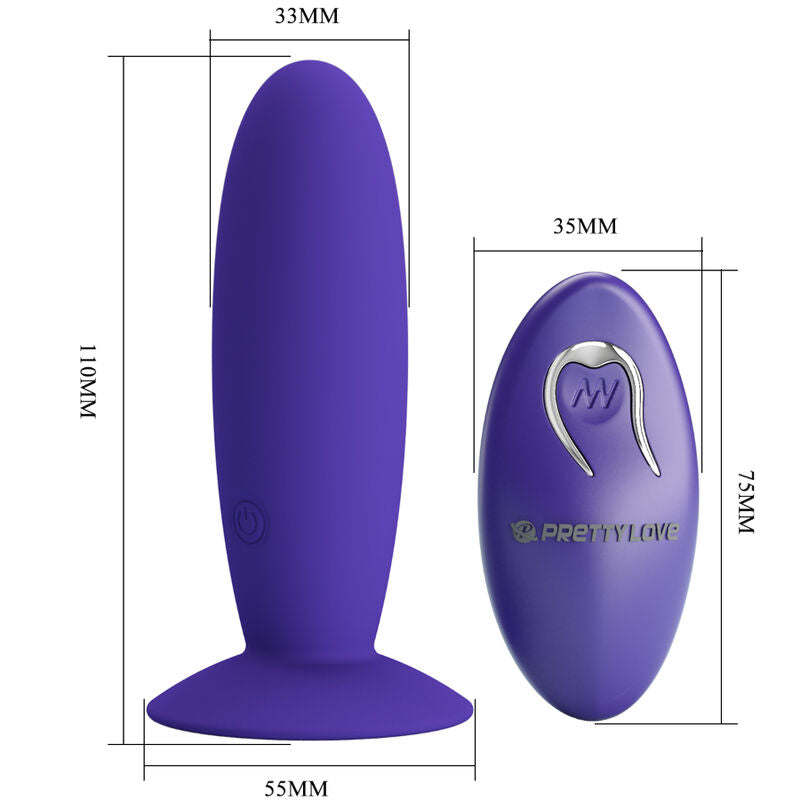 PRETTY LOVE - YOUTH PLUG ANAL VIBRATOR WITH REMOTE CONTROL VIOLET