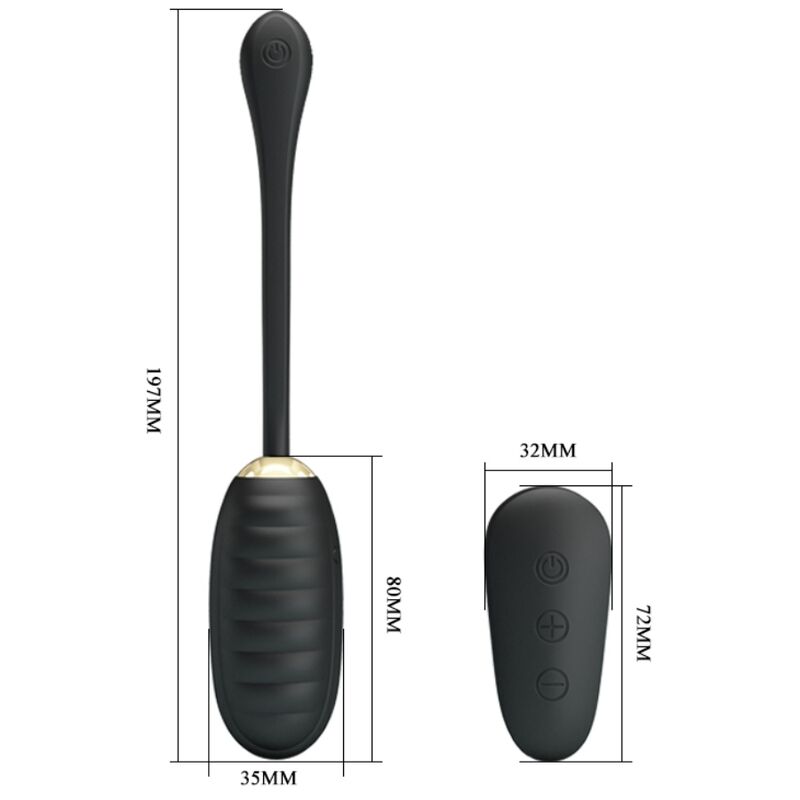 PRETTY LOVE - DOREEN LUXURY RECHARGEABLE VIBRANT EGG BLACK WITH REMOTE CONTROL