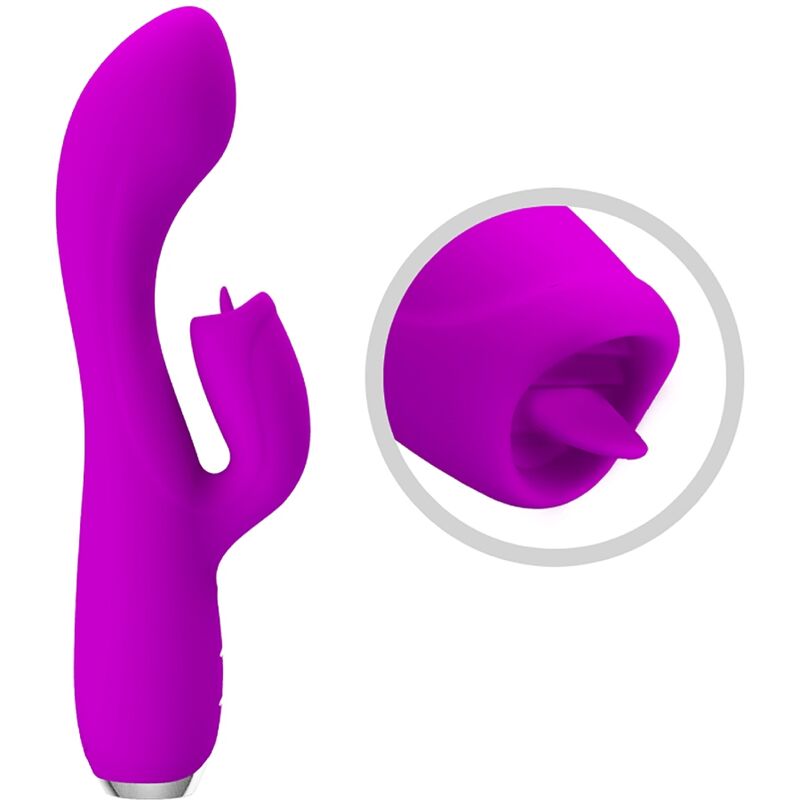 PRETTY LOVE - GLORIA RECHARGEABLE RABBIT VIBRATOR, WATERPROOF, PURPLE