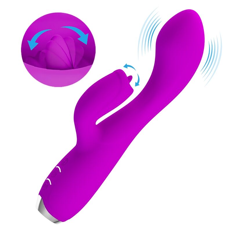 PRETTY LOVE - GLORIA RECHARGEABLE RABBIT VIBRATOR, WATERPROOF, PURPLE