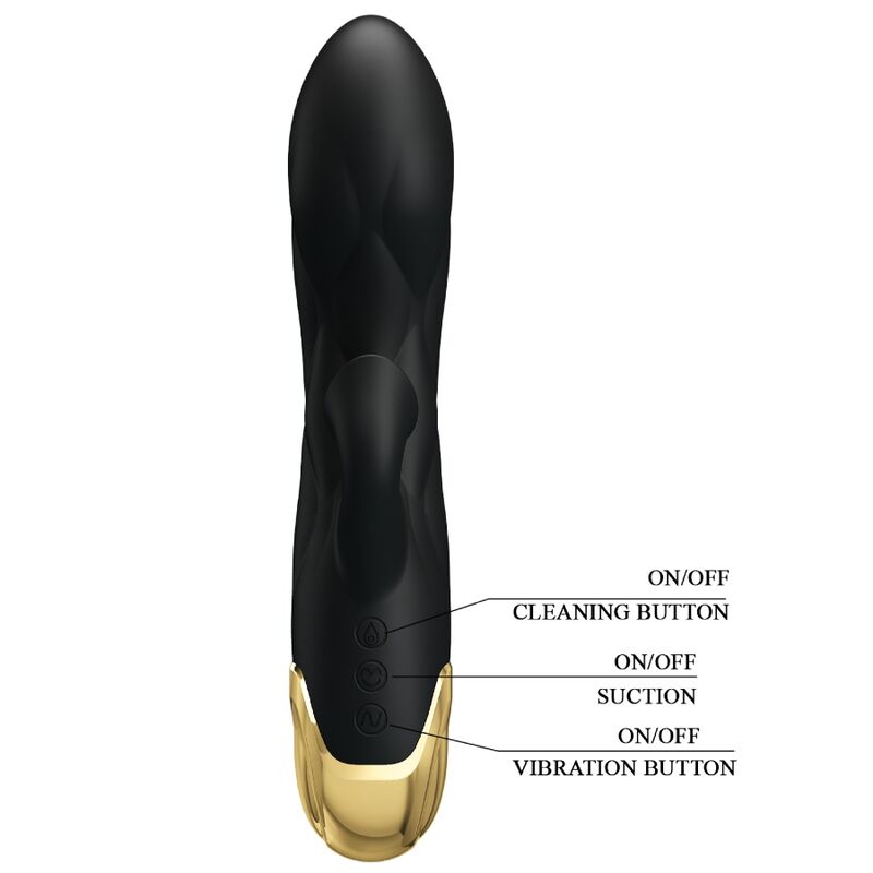 PRETTY LOVE - BLACK RECHARGEABLE GOLD-PLATED LUXURY VIBRATOR