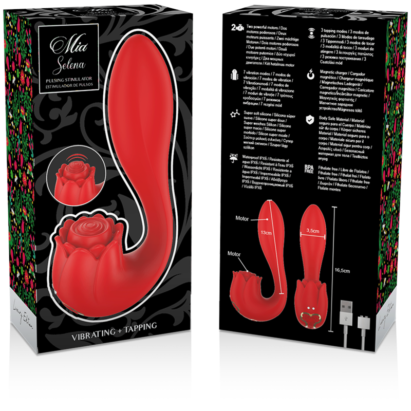 MIA - SELENA STIMULATOR VIBRATE + FLAP RED