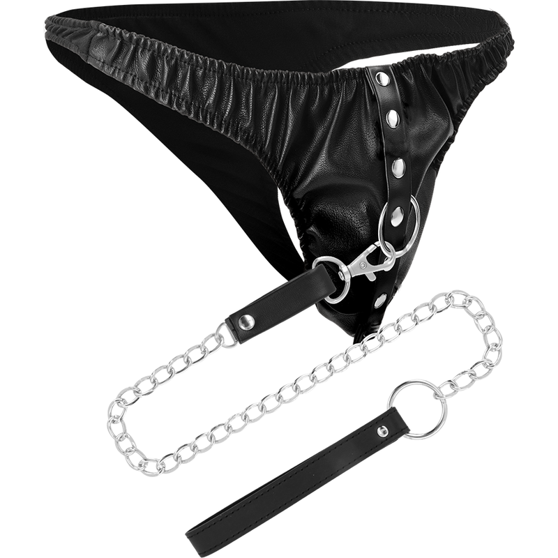 DARKNESS - SUBMISSION TANGA WITH METAL CHAIN