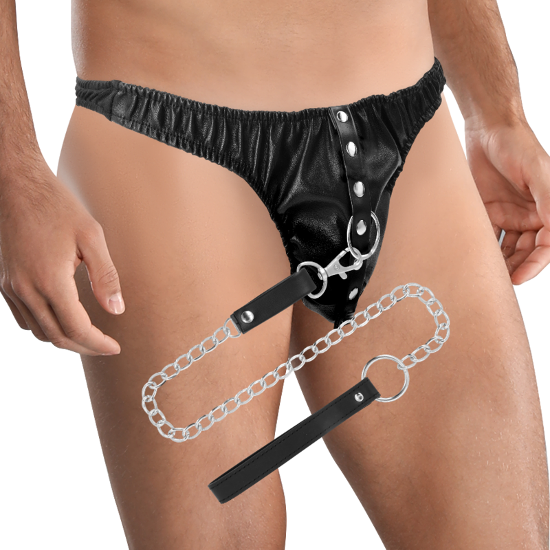 DARKNESS - SUBMISSION TANGA WITH METAL CHAIN