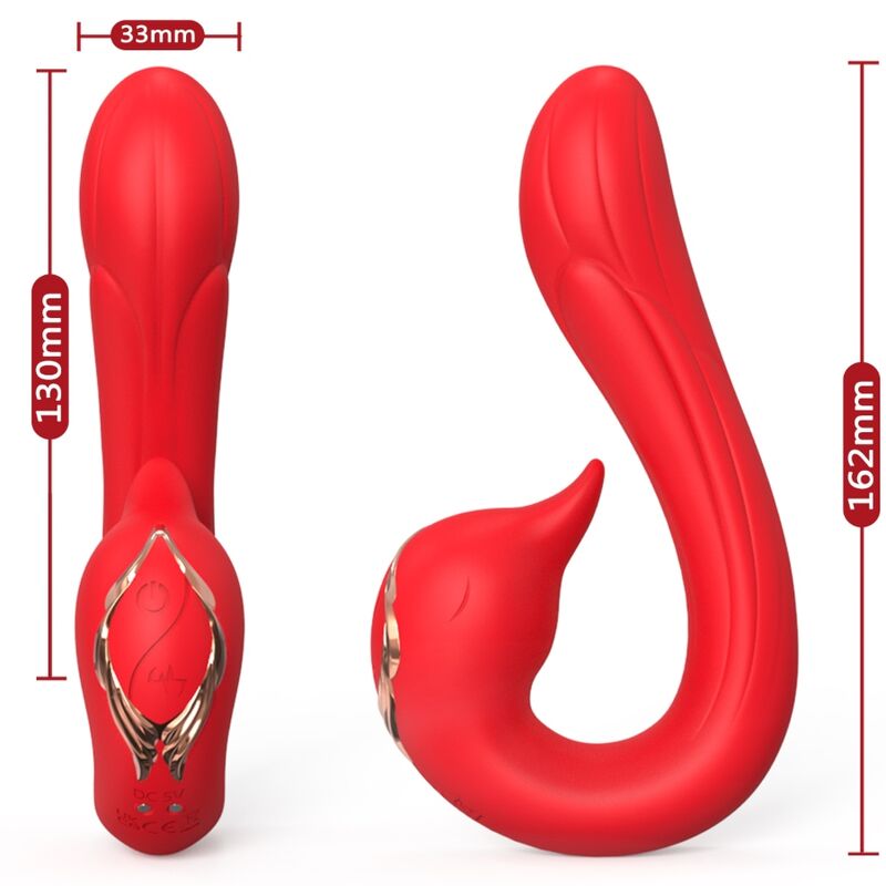 ARMONY - DOLPHIN VIBRATOR MULTI-POSITION &amp; HEAT EFFECT RED