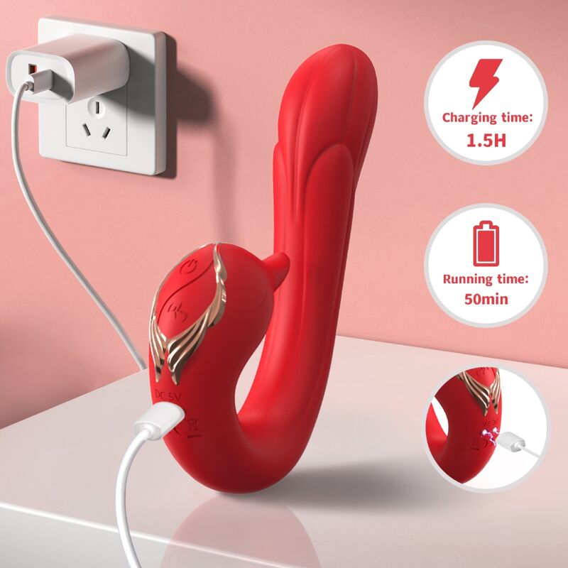 ARMONY - DOLPHIN VIBRATOR MULTI-POSITION &amp; HEAT EFFECT RED