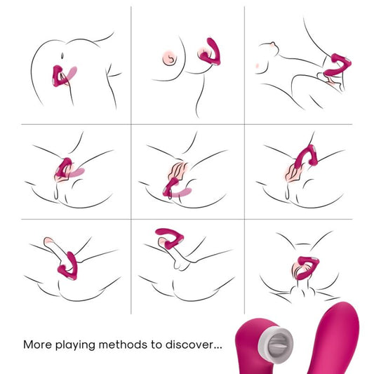 ARMONY - SECRETKISS LICKING VIBRATORY CLITORIS &amp; VIBRATOR CURVED FUCHSIA