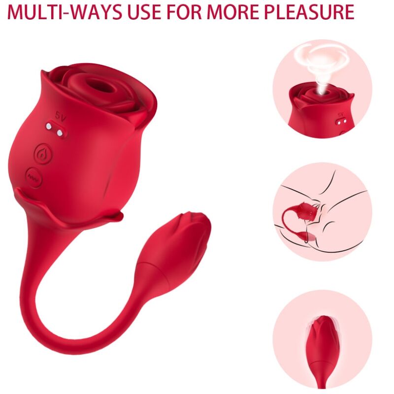 ARMONY - PINK CLITORIS SUCKER &amp; VIBRATOR 10 MODES RED