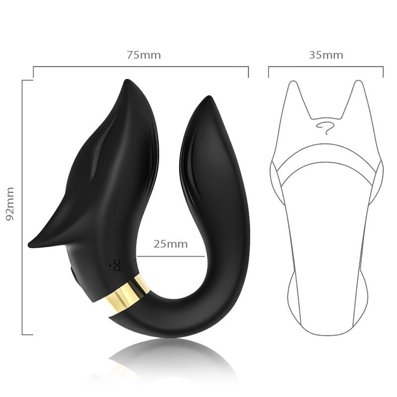 ARMONY - FOX VIBRATOR FOR COUPLES WITH REMOTE CONTROL BLACK