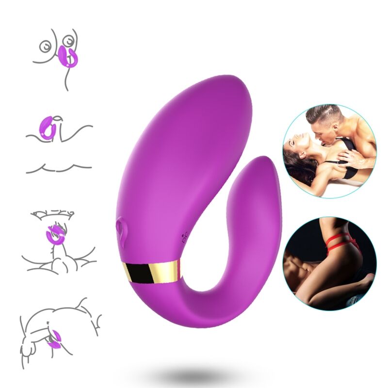 ARMONY - CRESCENT VIBRATOR FOR COUPLES, REMOTE CONTROL, PURPLE