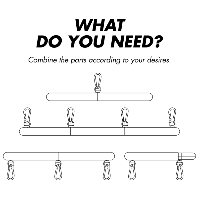FETISH SUBMISSIVE BONDAGE - ADJUSTABLE DIVIDERS BAR 4 PIECES