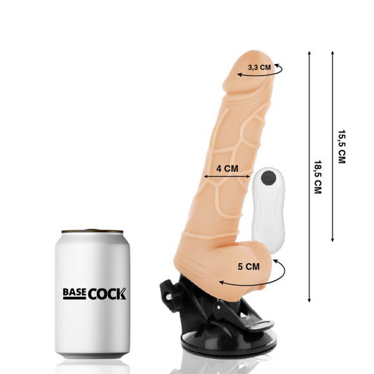 BASECOCK - REALISTIC NATURAL VIBRATOR WITH REMOTE CONTROL 18.5 CM -O- 4CM