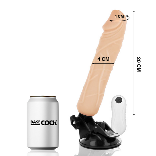BASECOCK - REALISTIC NATURAL REMOTE CONTROL VIBRATOR 20 CM -O- 4 CM