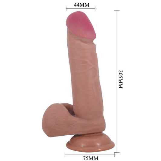 PRETTY LOVE - REALISTIC DILDO FROM THE SLIDING SKIN SERIES WITH SLIDING SKIN SUCTION CUP BROWN 20.5 CM