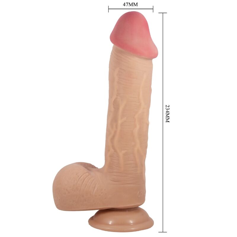 PRETTY LOVE - SLIDING SKIN SERIES REALISTIC DILDO WITH SLIDING SKIN SUCTION CUP MEAT 23.4 CM