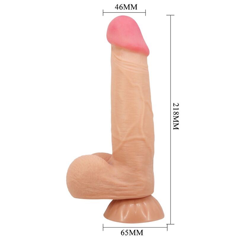 PRETTY LOVE - SLIDING SKIN SERIES REALISTIC DILDO WITH SLIDING SKIN REMOTE CONTROL SUCTION CUP MEAT 21.8 CM
