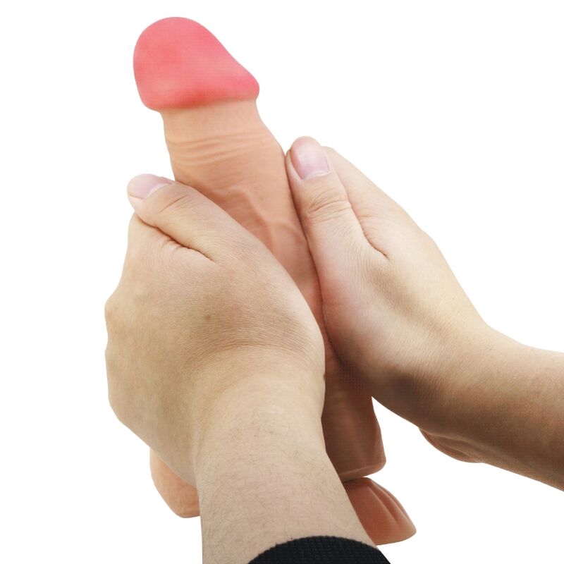 PRETTY LOVE - SLIDING SKIN SERIES REALISTIC DILDO WITH SLIDING SKIN REMOTE CONTROL SUCTION CUP MEAT 21.8 CM
