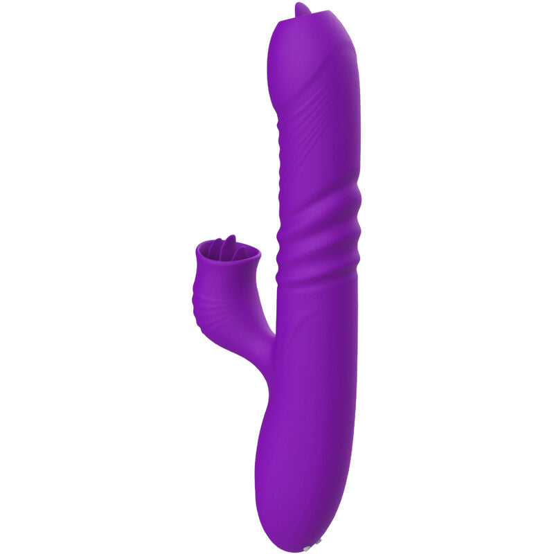 ARMONY - FULL G-SPOT RABBIT VIBRATOR WITH STIMULATING TONGUE PURPLE WARMING EFFECT