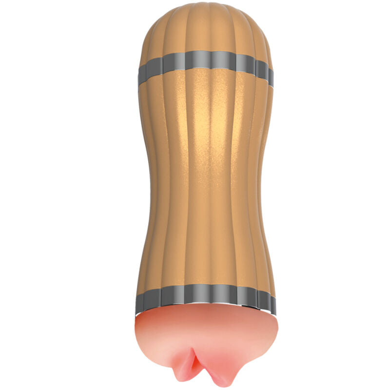 ARMONY - BEVIS DOUBLE MASTURBATOR FOR VAGINA &amp; MOUTH WITHOUT VIBRATION GOLD