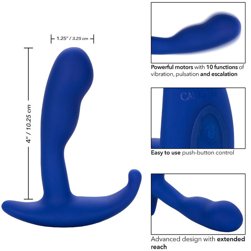 CALEXOTICS - ADMIRAL CURVED ANAL STIMULATOR &amp; VIBRATOR BLUE