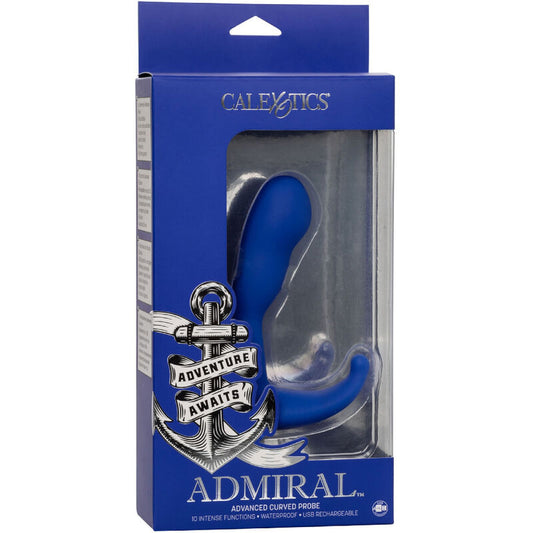 CALEXOTICS - ADMIRAL CURVED ANAL STIMULATOR &amp; VIBRATOR BLUE