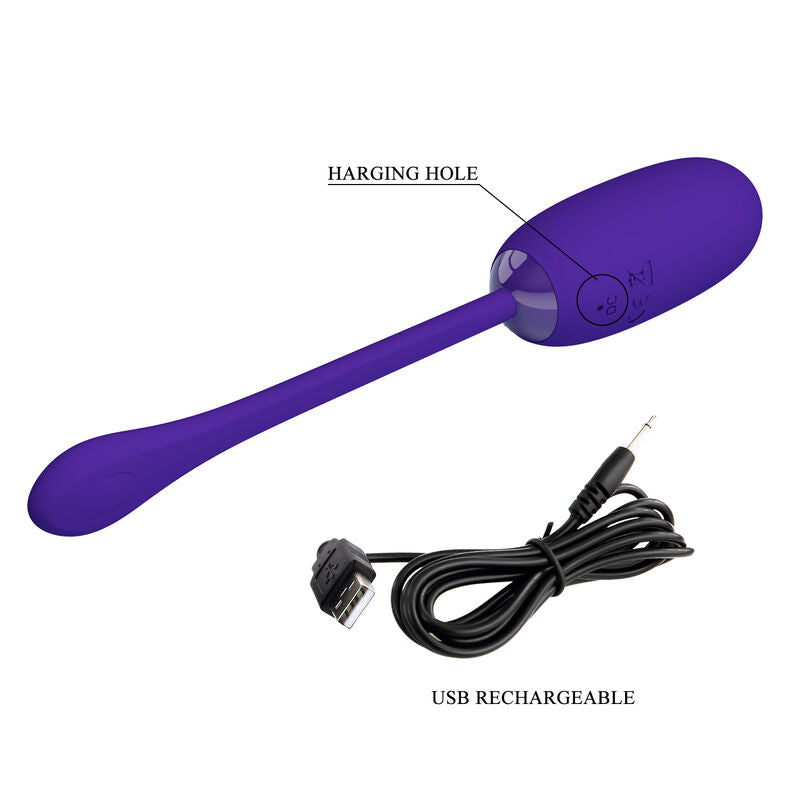 PRETTY LOVE - JULIUS WATERPROOF, RECHARGEABLE VIBRANT EGG PURPLE