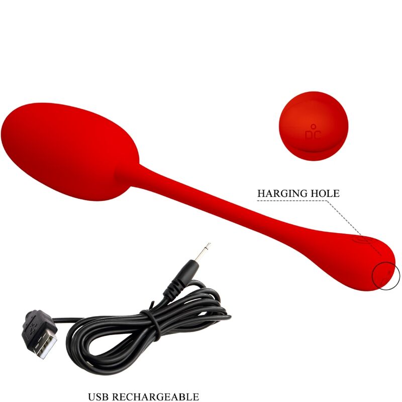 PRETTY LOVE - KNUCKER RED RECHARGEABLE VIBRATION EGG