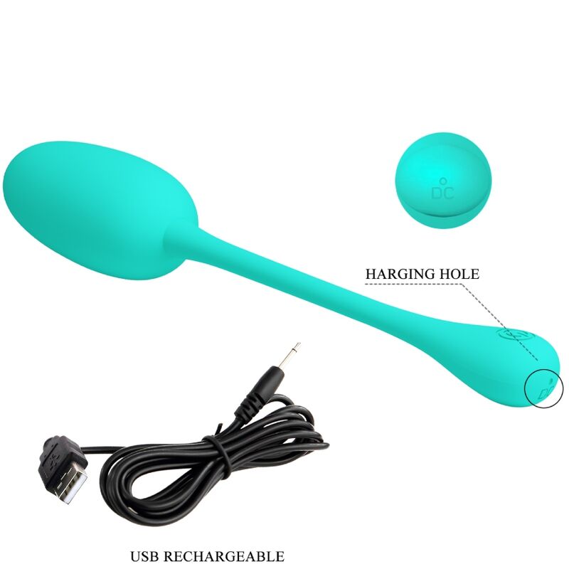 PRETTY LOVE - KNUCKER WATER GREEN RECHARGEABLE VIBRATION EGG