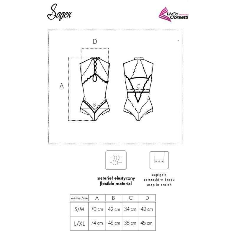 LIVCO CORSETTI FASHION - SAY LC 90694 BODYSUIT BLACK L/XL