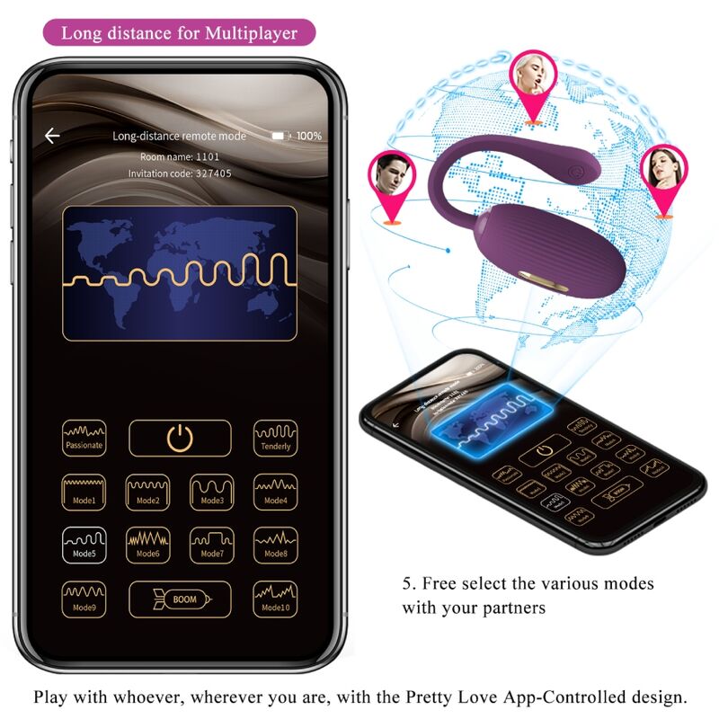 PRETTY LOVE - DOREEN PURPLE RECHARGEABLE VIBRATION EGG