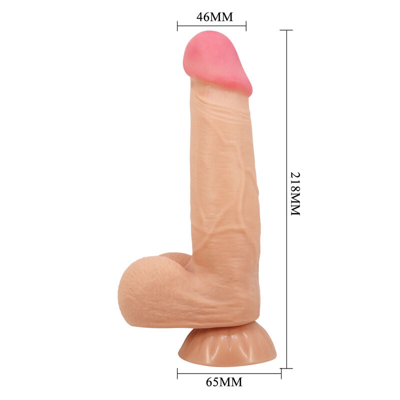 PRETTY LOVE - SLIDING SKIN SERIES REALISTIC DILDO WITH SLIDING SKIN SUCTION 8.25"