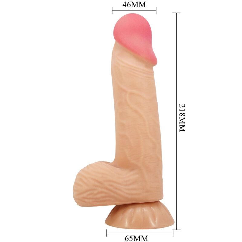 PRETTY LOVE - SLIDING SKIN SERIES REALISTIC DILDO WITH SLIDING SKIN SUCTION 20.6 CM