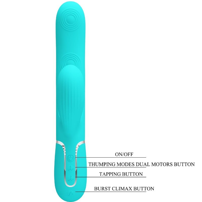 PRETTY LOVE - PERLITA MULTIFUNCTIONAL 3-IN-1 G-SPOT VIBRATOR AQUA GREEN
